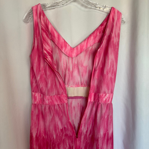 Vintage Pink Maxi Dress Ombré Leslie Fay Women's M Sleeveless - Picture 8 of 13